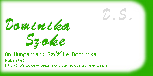 dominika szoke business card